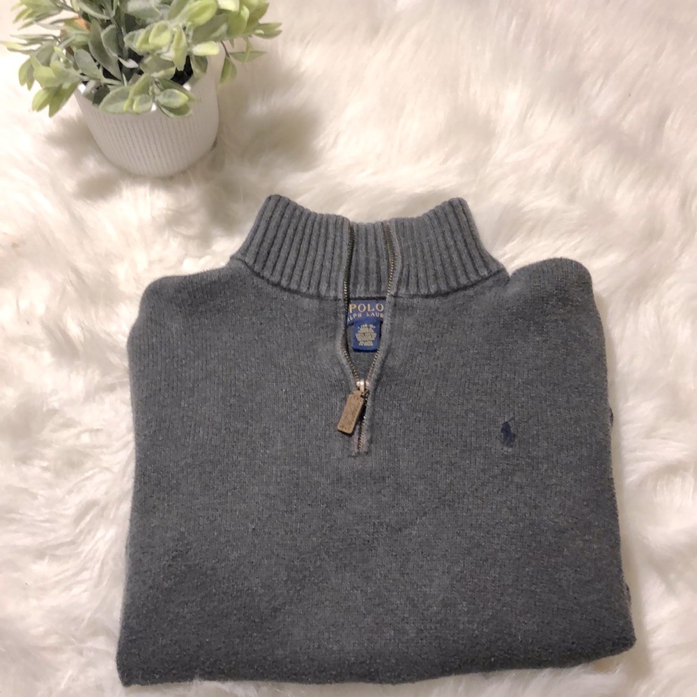 Boys Ralph Lauren knitted half zip sweater